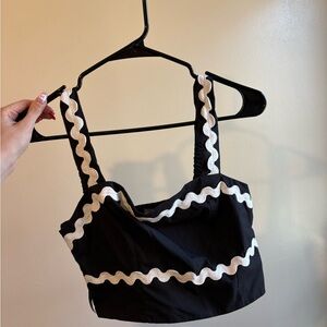 Black and White Women's Two Piece Set